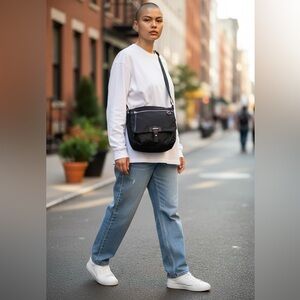 TUMI Black Ballistic Nylon Crossbody Messenger Travel Bag Adjustable Strap